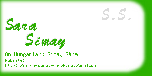sara simay business card